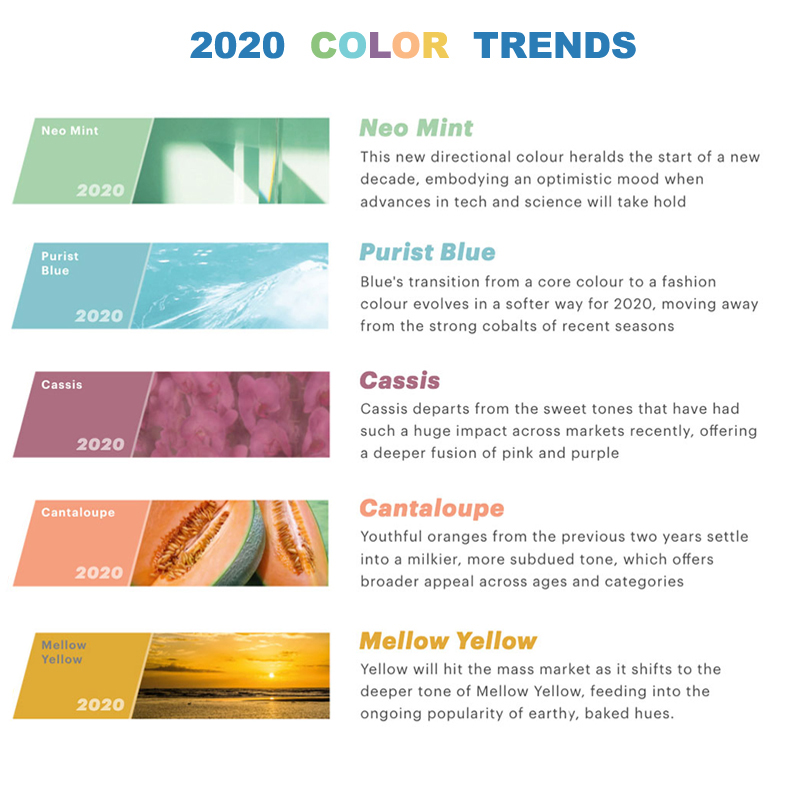 اتجاهات الألوان لعام 2020